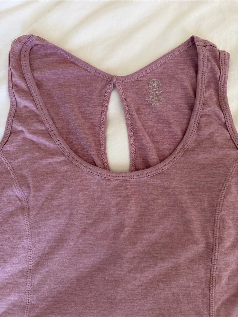 GAIAM Women's Keyhole Pink Tank Top - L